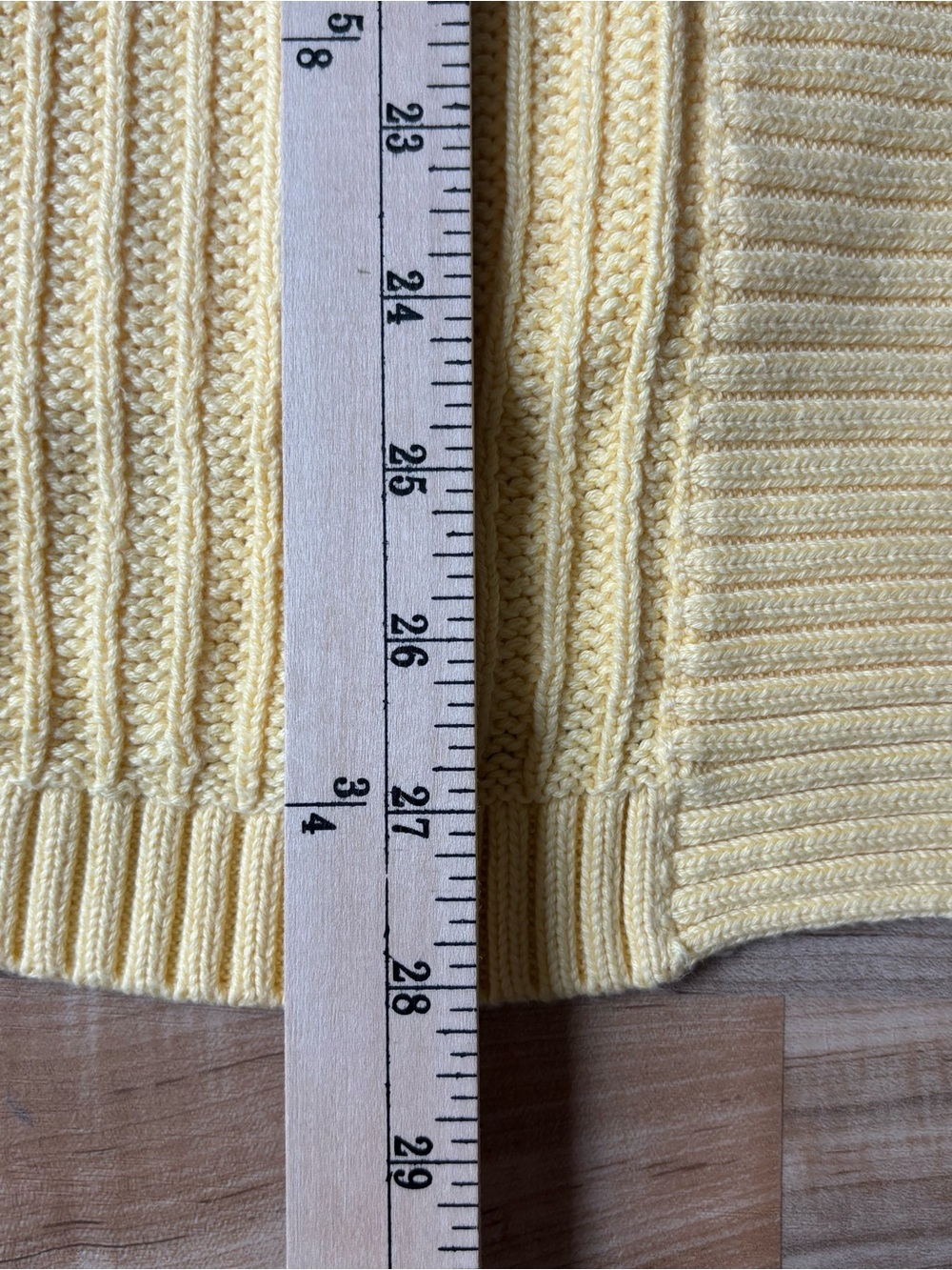L.L. Bean Cotton Open Front Cardigan XL Butter Yellow Chunky Knit Cottagecore - Picture 8 of 8